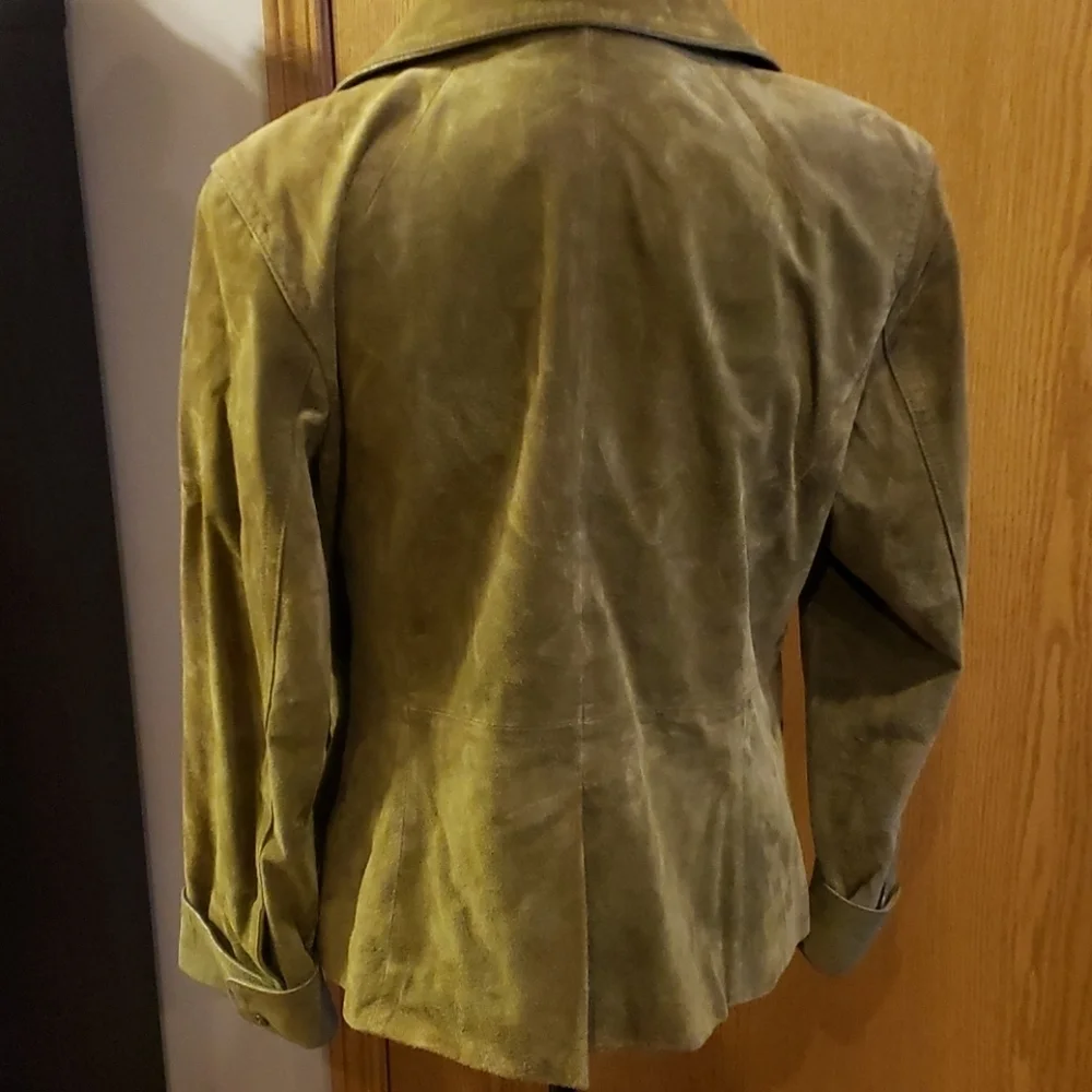Terry lewis classic luxuries sage green suede coat - Picture 4 of 6